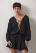 VESTIDO MINI DECOTE CRUZADO PRETO