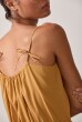 VESTIDO FRANZIDO VOIL MOSTARDA