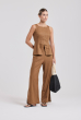 BLUSA ACINTURADA LINHO MARROM