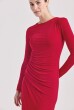 VESTIDO MANGA DRAPEADO VERMELHO
