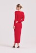VESTIDO MANGA DRAPEADO VERMELHO