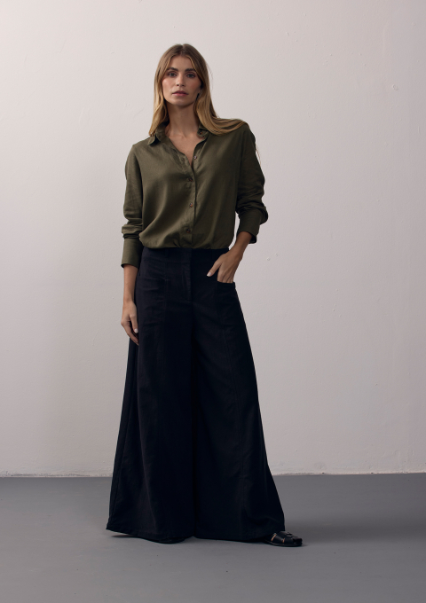 CALÇA PANTALONA PESPONTADA PRETO