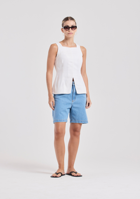 BLUSA ACINTURADA LINHO OFFWHITE