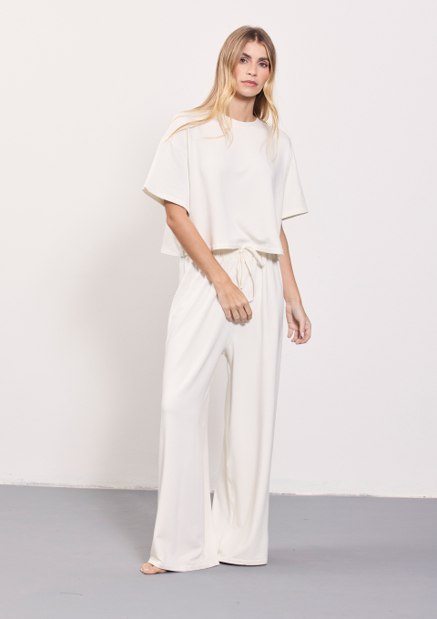 CALÇA SERENA FLANELADA OFFWHITE