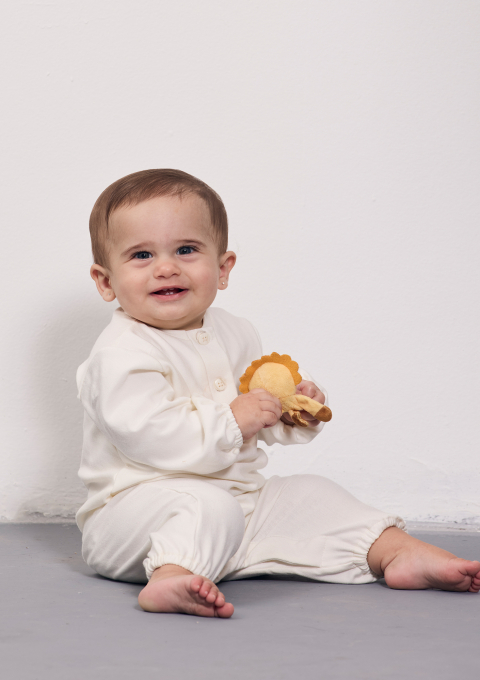 MACACÃO BABY COZY FLANELADO OFFWHITE