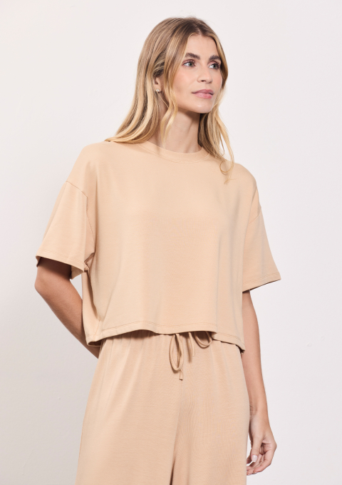 T-SHIRT SERENA FLANELADA BEGE