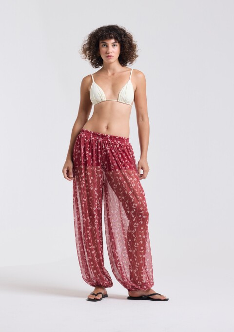 CALÇA TULE VERMELHO