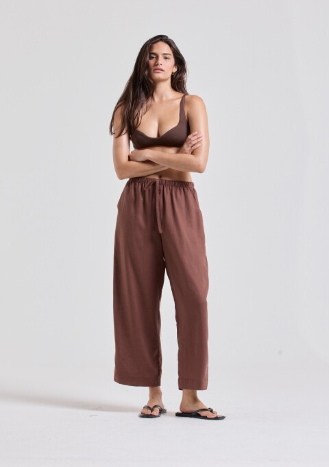 CALÇA PAULA CAMBRAIA MARROM
