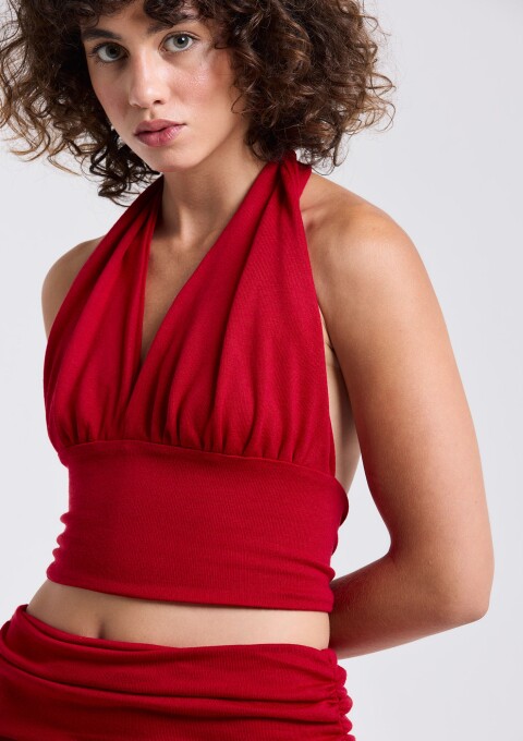 BLUSA FRENTE ÚNICA TRICOT VERMELHO