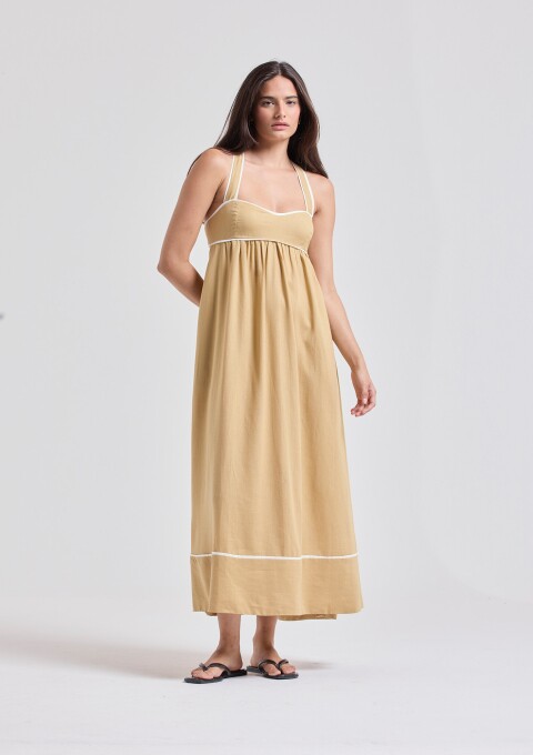 VESTIDO AMARRAÇÃO BOLSO CARAMELO