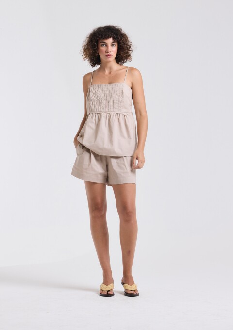 SHORT BASICO ALGODÃO KAKI