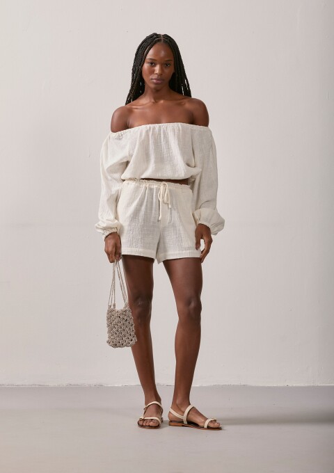 SHORT COTTON RUSTIC OFFWHITE