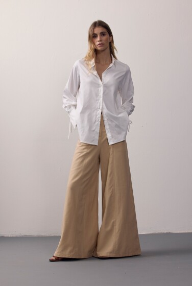 CAMISA PREGAS PUNHO ALGODÃO