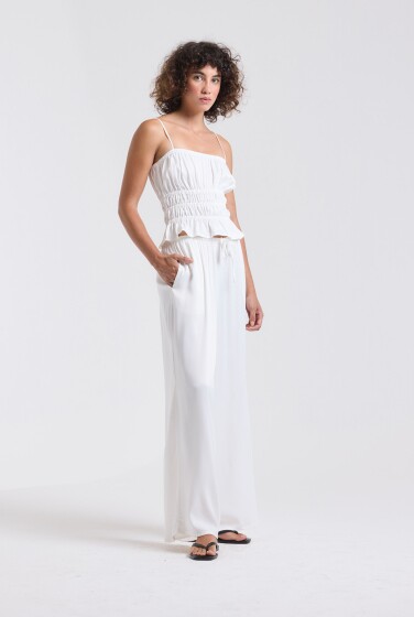 CALÇA PANTALONA SATIN OFFWHITE