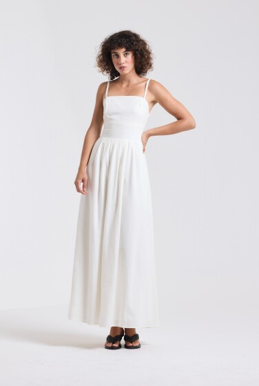 VESTIDO CELINA LINHO OFFWHITE