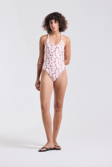 MAIÔ CRUZADO VERMELHO TULIPAS