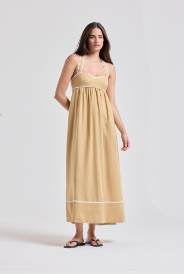 VESTIDO AMARRAÇÃO BOLSO CARAMELO