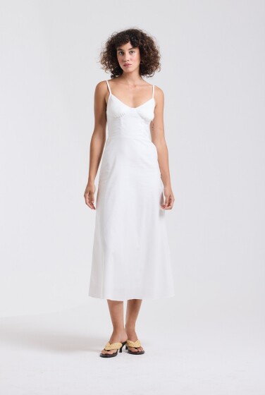 VESTIDO CORPETE MIDI OFFWHITE