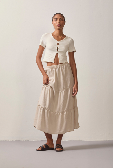 SAIA RODADA LINEN CAMBRAIA AREIA