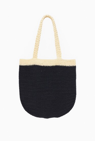 BOLSA LERU RÁFIA CREME/MARINHO