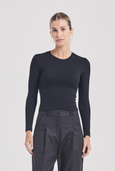 BLUSA MANGA RIBANA PRETO